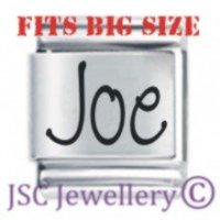 Joe Etched Name Charm - Fits BIG size 13mm
