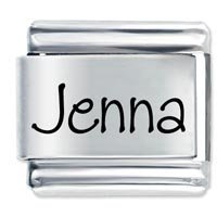 Jenna Etched Name Italian Charm