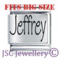Jeffrey Etched Name Charm - Fits BIG size 13mm