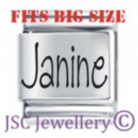 Janine Etched Name Charm - Fits BIG size 13mm