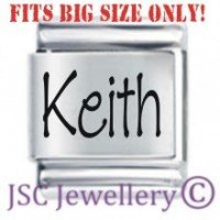 Keith Etched Name Charm - Fits BIG size 13mm