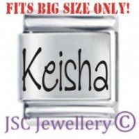 Keisha Etched Name Charm - Fits BIG size 13mm