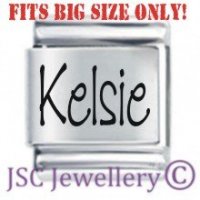 Kelsie Etched Name Charm - Fits BIG size 13mm