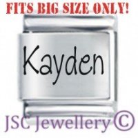 Kayden Etched Name Charm - Fits BIG size 13mm