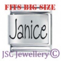 Janice Etched Name Charm - Fits BIG size 13mm