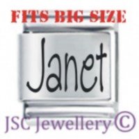 Janet Etched Name Charm - Fits BIG size 13mm
