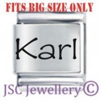 Karl Etched Name Charm - Fits BIG size 13mm