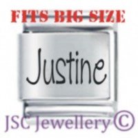 Justine Etched Name Charm - Fits BIG size 13mm