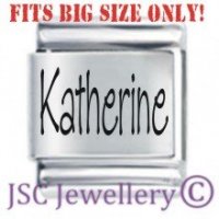Katherine Etched Name Charm - Fits BIG size 13mm