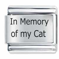 In Memory Of My Cat Etched Italian Charm