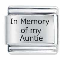 In Memory Of My Auntie ETCHED Italian Charm