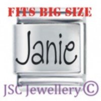 Janie Etched Name Charm - Fits BIG size 13mm