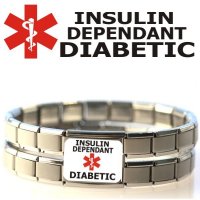Insulin Dependent Diabetic Double Strand Medical Alert Bracelet