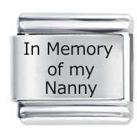 In Memory Of My Nanny ETCHED Italian Charm