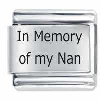 In Memory Of My Nan ETCHED Italian Charm