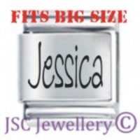 Jessica Etched Name Charm - Fits BIG size 13mm