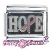 Hope Breast Cancer Ribbon Italian Charm