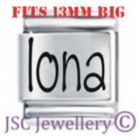 Iona Etched Name Charm - Fits BIG size 13mm