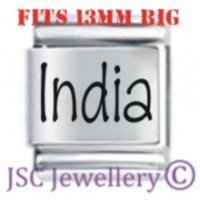 India Etched Name Charm - Fits BIG size 13mm
