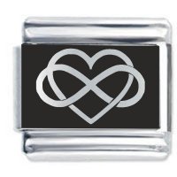Infinity Heart ETCHED Italian Charm