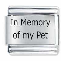 In Memory Of My Pet ETCHED Italian Charm
