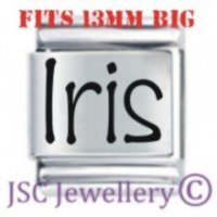 Iris Etched Name Charm - Fits BIG size 13mm