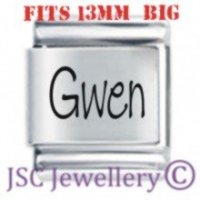 Gwen Etched Name Charm - Fits BIG size 13mm