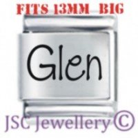 Glen Etched Name Charm - Fits BIG size 13mm