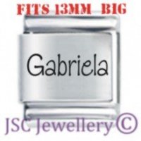 Gabriela Etched Name Charm - Fits BIG size 13mm