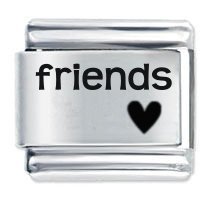 Friends Heart ETCHED Italian Charm