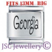 Georgia Etched Name Charm - Fits BIG size 13mm