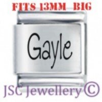 Gayle Etched Name Charm - Fits BIG size 13mm