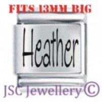 Heather Etched Name Charm - Fits BIG size 13mm