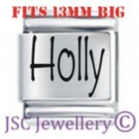 Holly Etched Name Charm - Fits BIG size 13mm