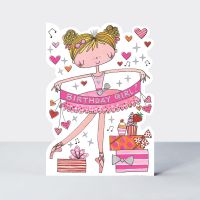 Birthday Card - Girl Kids - Ballerina - Die-cut - Star Jumps
