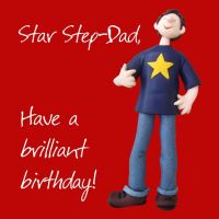 Birthday Card - Star Step-Dad - Male Funny One Lump Or Two 