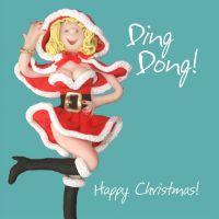 Christmas Card - Ding Dong - Funny Humour One Lump Or Two