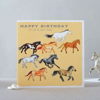 Happy Birthday Card - Horses - In your stride