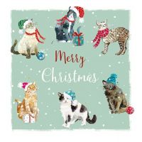Charity Christmas Card Pack - 6 Cards Xmas Cat Purrfect - Ling Design