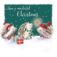 Charity Christmas Card Pack - 6 Cards - Xmas Hedgehogs - Ling Design