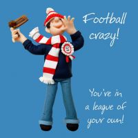 Birthday Card - Male Funny Football Crazy One Lump Or Two