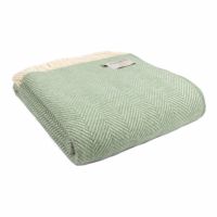 Tweedmill Fishbone Throw 100% Pure New Wool Sea Green