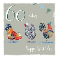 60th Birthday Card - Chickens Design - The Wildlife Ling Design