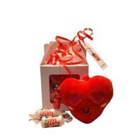 Valentine's Love Heart Plush & Sweets Gift Set - Gift Wrapped