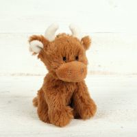 Highland Cow Mini Moo Plush Soft Toy - Sitting 13cm - Jomanda