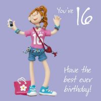 16th Female Birthday Card - Sweet Sixteen 16 One Lump Or Two