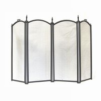 Inglenook All Black 4 Panel Firescreen