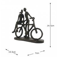 Elur Iron Figurine Couple with Bicycle 14cm