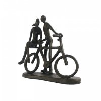 Elur Iron Figurine Couple with Bicycle 14cm