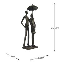 Elur Iron Figurine Umbrella Couple Standing 25cm